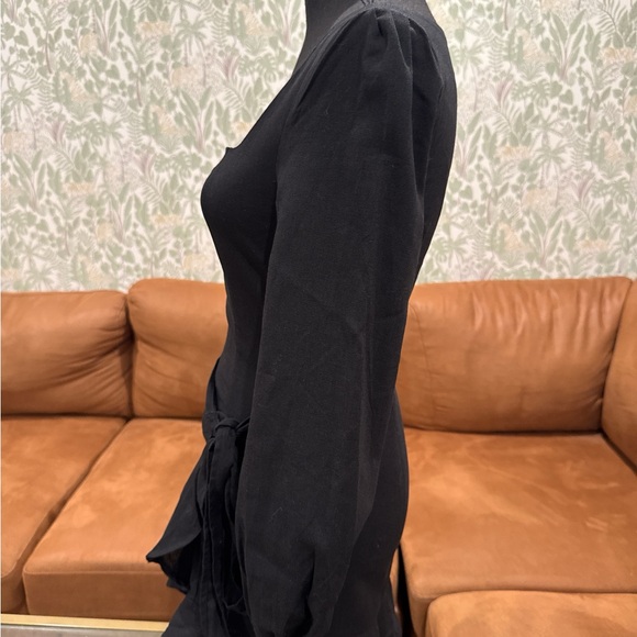 Princess Polly Black Wrap Mini Dress | Size 4 - Picture 4 of 8